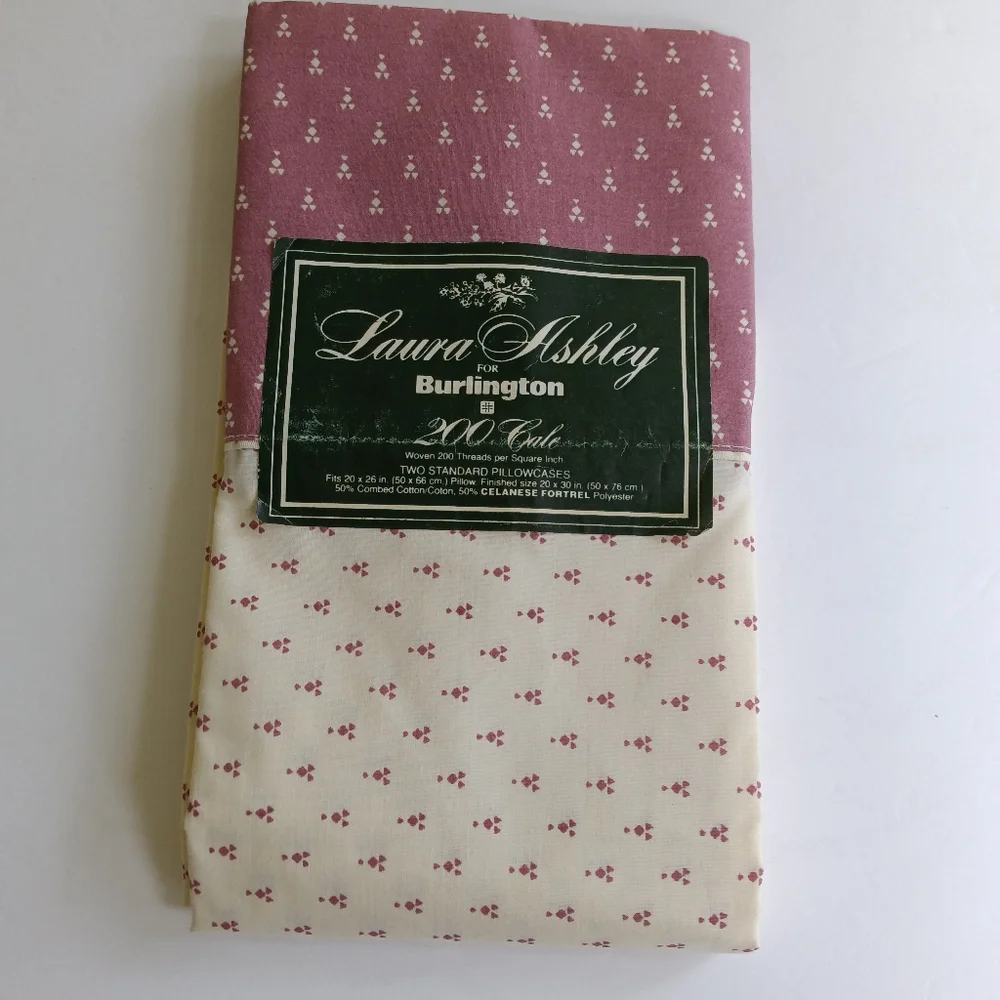 NOS Laura Ashley Burlington 200 Cale Pillowcase *Single* Vintage